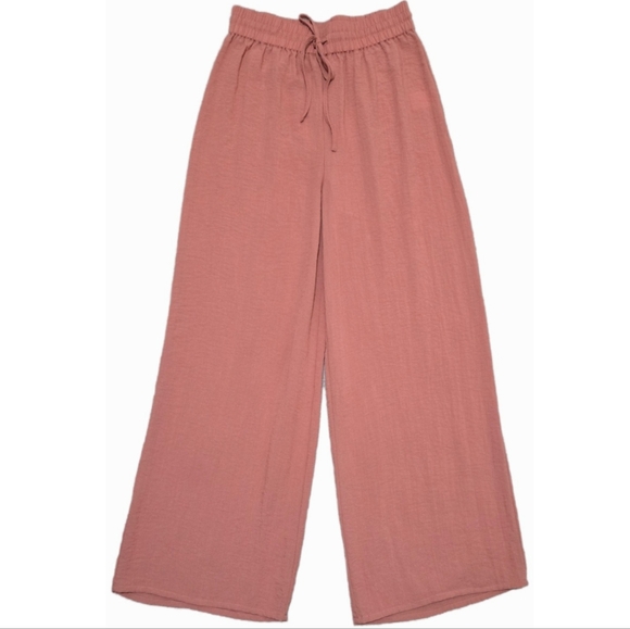 Joie Pants - JOIE Dusty Rose High Waisted Wide Leg Drawstring Pants Size Small